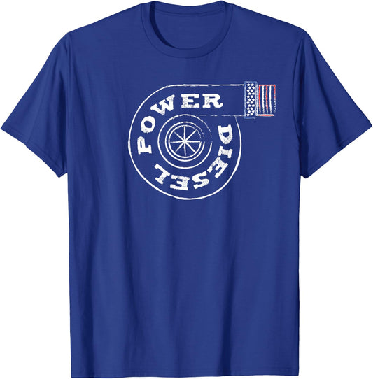 Diesel Power USA Flag Turbo Turbocharger T-Shirt - T-Shirt | Royal