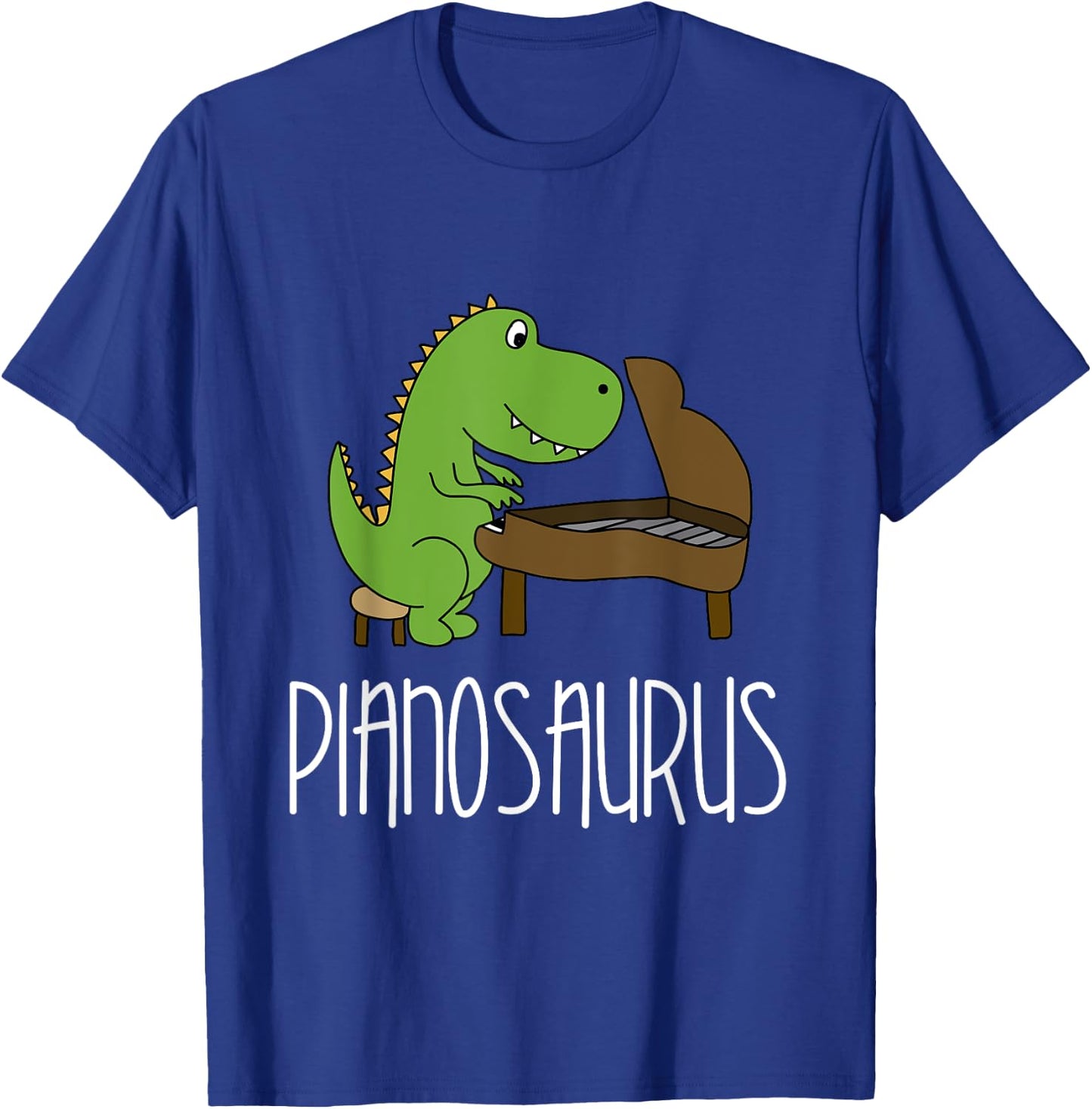 Pianosaurus - Funny Piano Dinosaur Pun T-Rex T-Shirt - T-Shirt | Royal