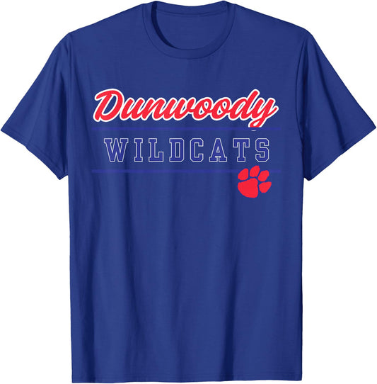 Dunwoody High School Wildcats Lined Up T-Shirt - T-Shirt | Royal