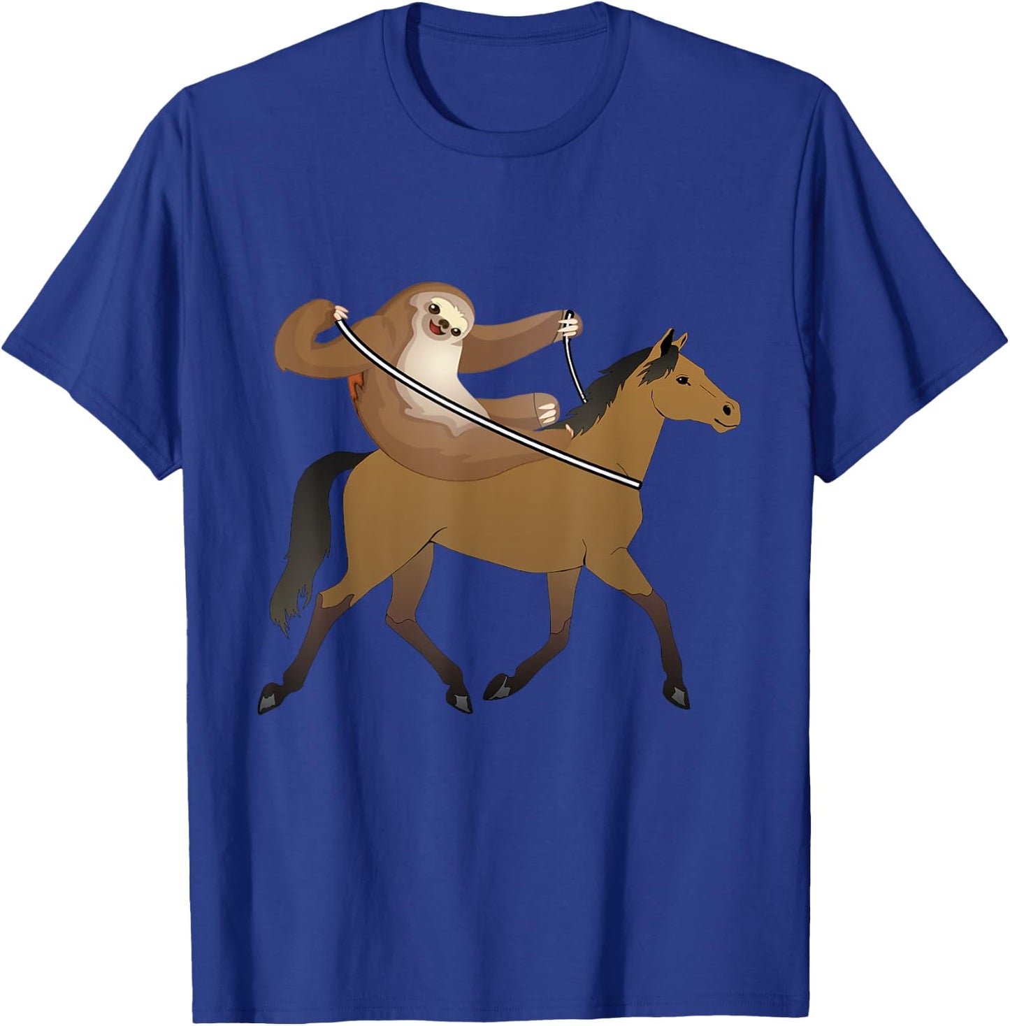 Funny Sloth Riding Horse For Sloths Costume Lover Gift T-Shirt - T-Shirt | Royal
