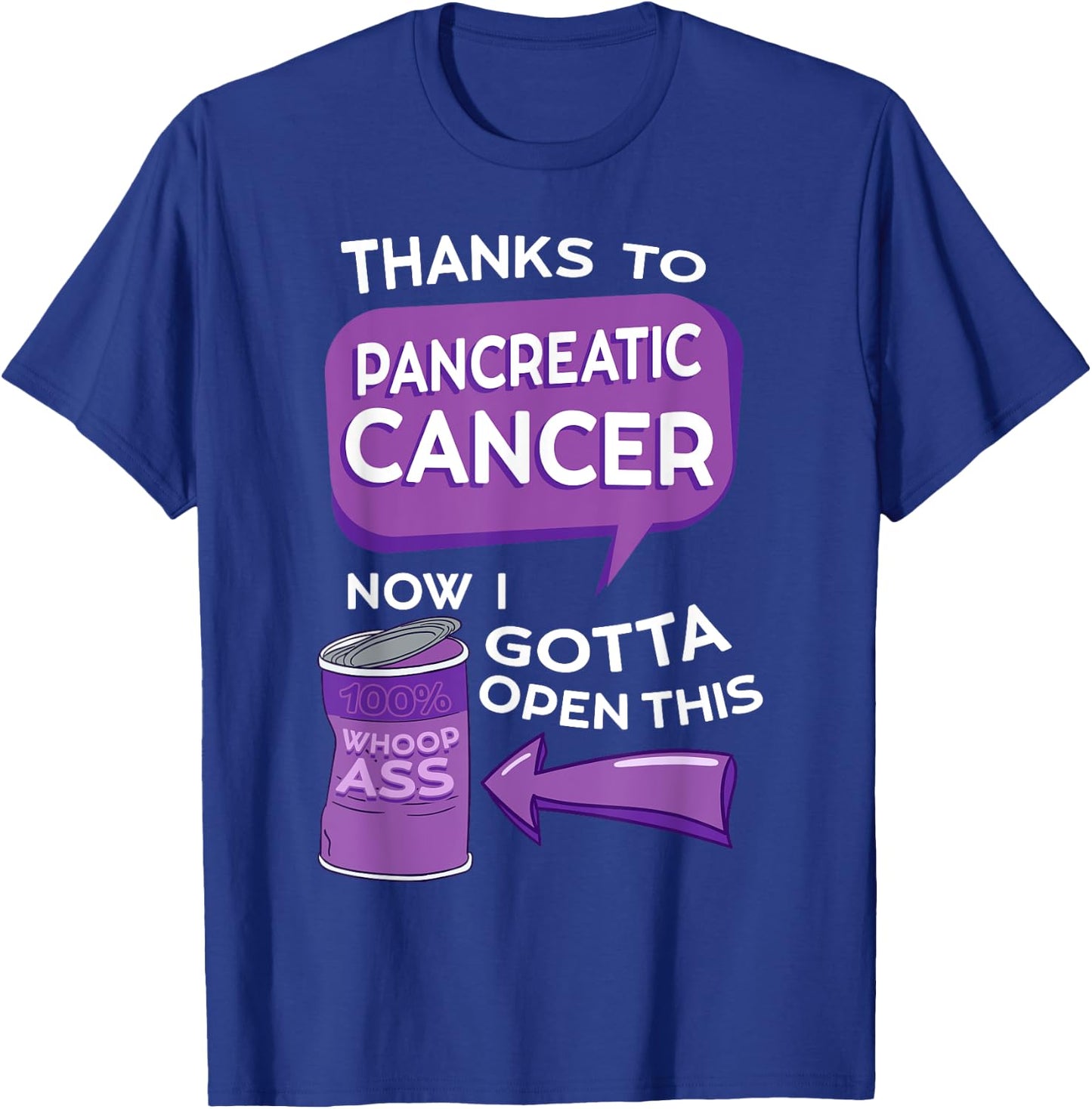 Pancreatic Cancer Awareness Adenocarcinoma Stomach Tumor T-Shirt - T-Shirt | Royal
