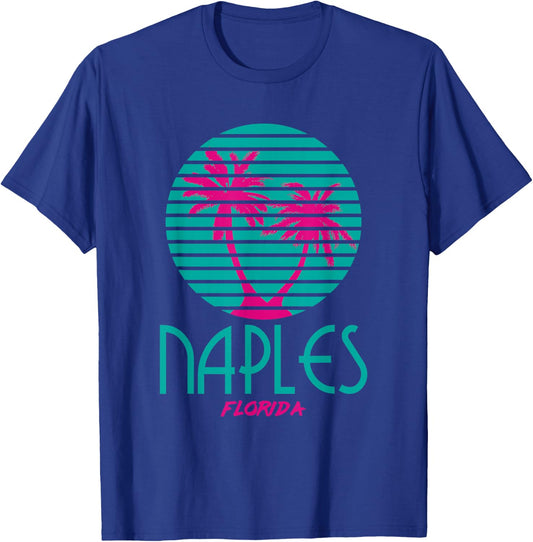 Naples Florida T Shirt Souvenirs 80s FL Palm Trees T-Shirt - T-Shirt | Royal