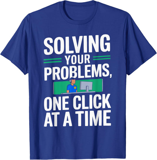 Tech Support Profession Troubleshooting Computer Technician T-Shirt - T-Shirt | Royal
