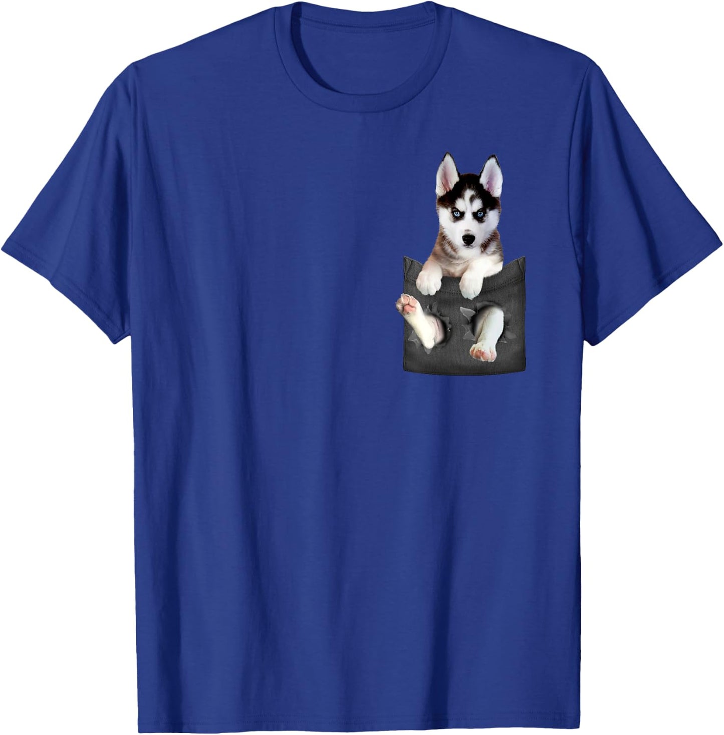 Siberian Husky In Pocket Puppy T Shirt T-Shirt - T-Shirt | Royal