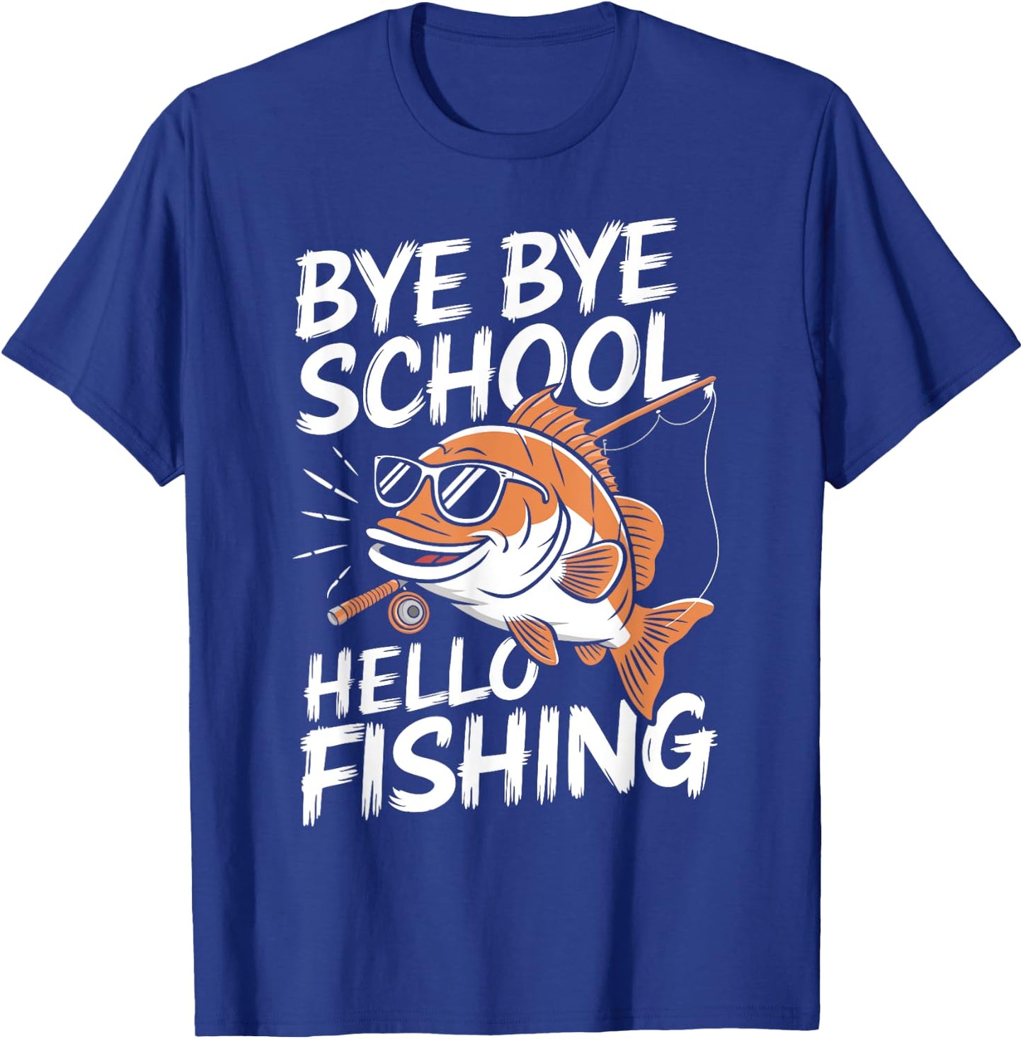 A Playful Cartoon Fish - Summer Fishing Last Day Of School T-Shirt - T-Shirt | Royal