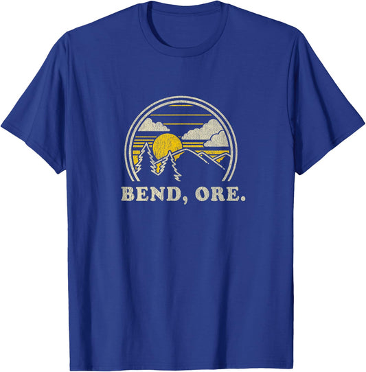 Bend Oregon OR T Shirt Vintage Hiking Mountains T-Shirt - T-Shirt | Royal