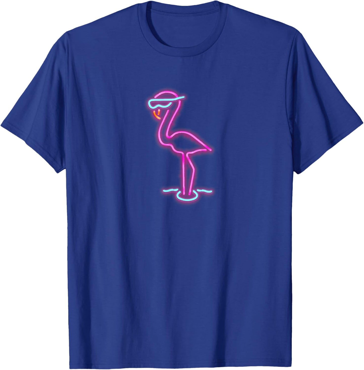 Retro Neon Flamingo T Shirt 80s 90s Vaporwave by MCMA T-Shirt - T-Shirt | Royal