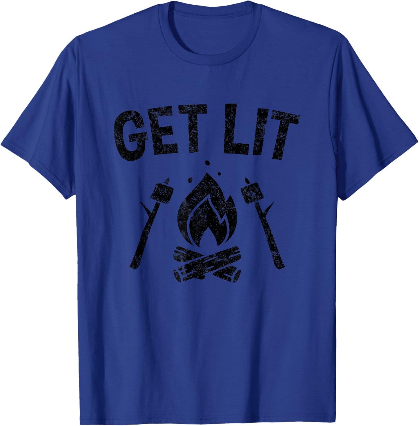 Campfire Marshmallows Smores Camping GET LIT T-Shirt - T-Shirt | Royal