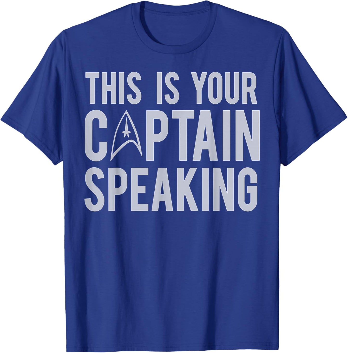 Star Trek This Is Your Captain Speaking Text Poster T-Shirt - T-Shirt | Royal