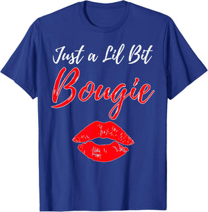 Just a Lil Bit Bougie Funny Rose Lips Kiss T-Shirt - T-Shirt | Royal