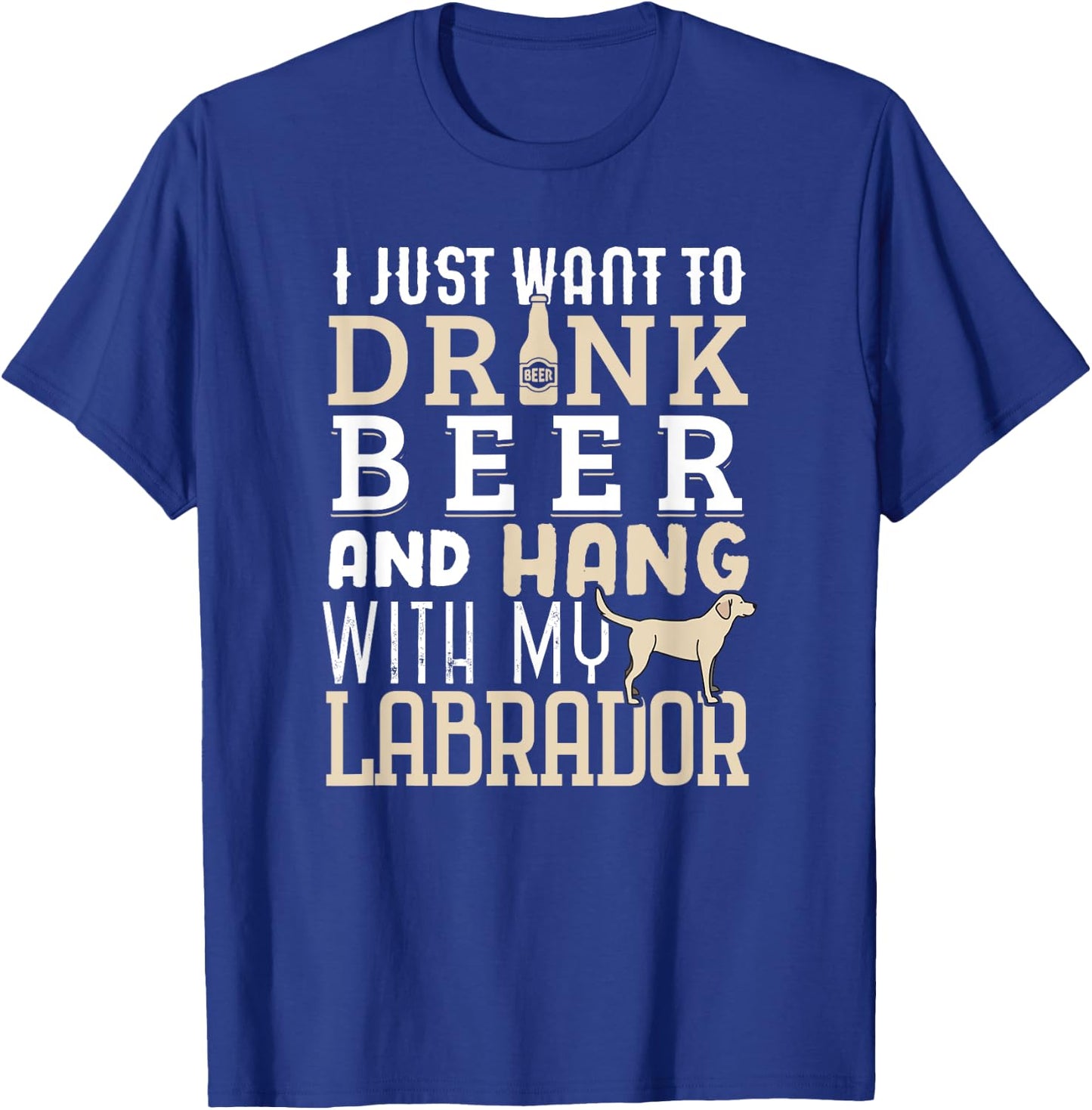 Funny Labrador Dad Shirt Father's Day Lab Retriever & Beer Women T-Shirt - T-Shirt | Royal