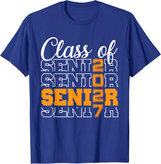 Proud Senior 2027 Graduation High School Class of 27 Men T-Shirt - T-Shirt | Royal