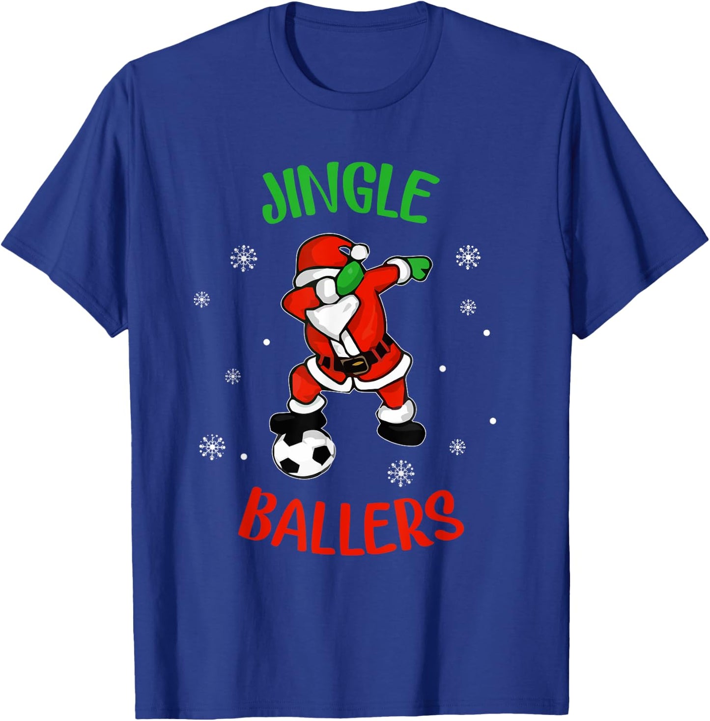 Jingle Ballers Christmas Soccer Santa Football T-Shirt - T-Shirt | Royal