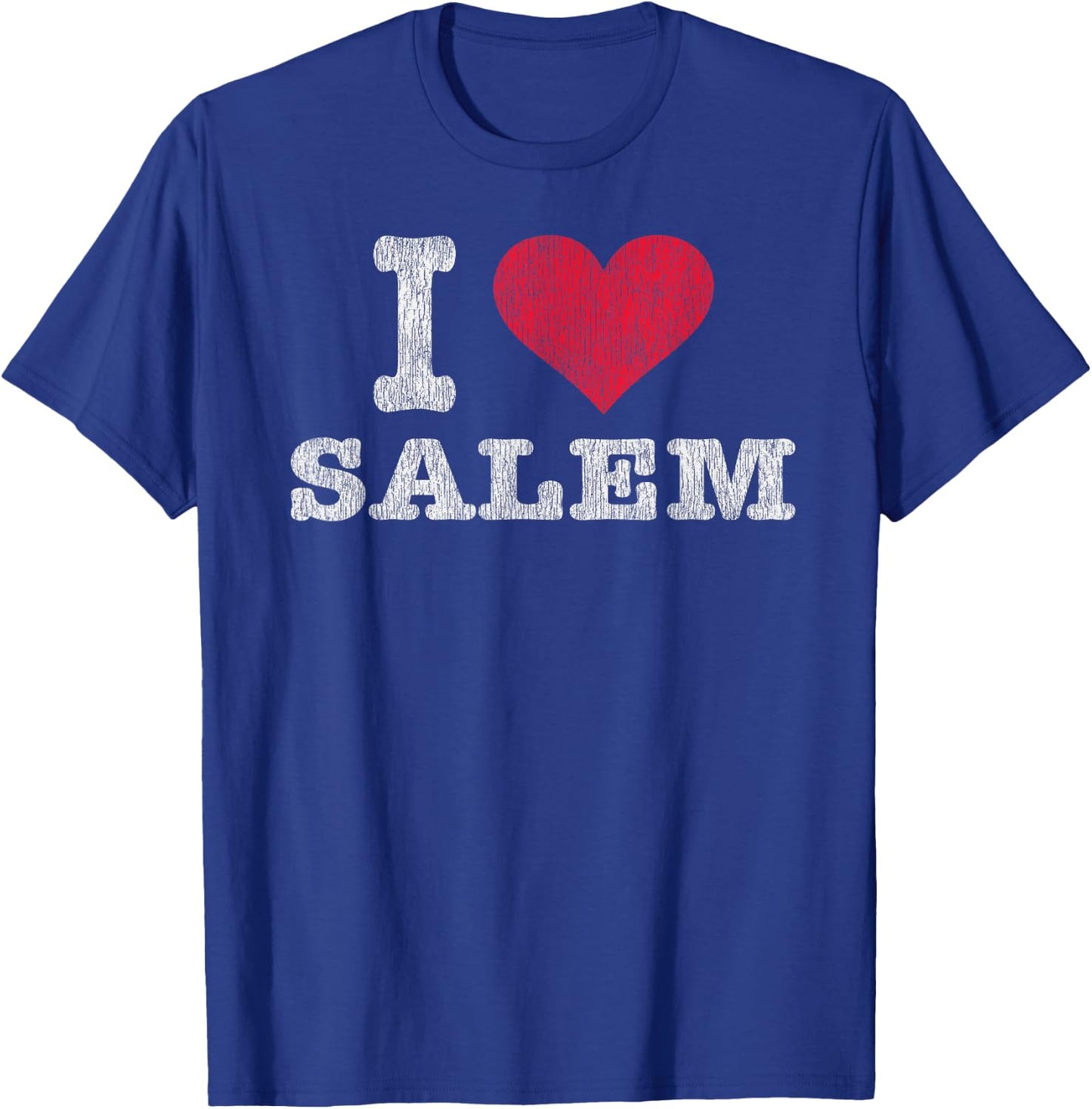 Distressed Retro I Love Salem Souvenir Gift T-Shirt - T-Shirt | Royal