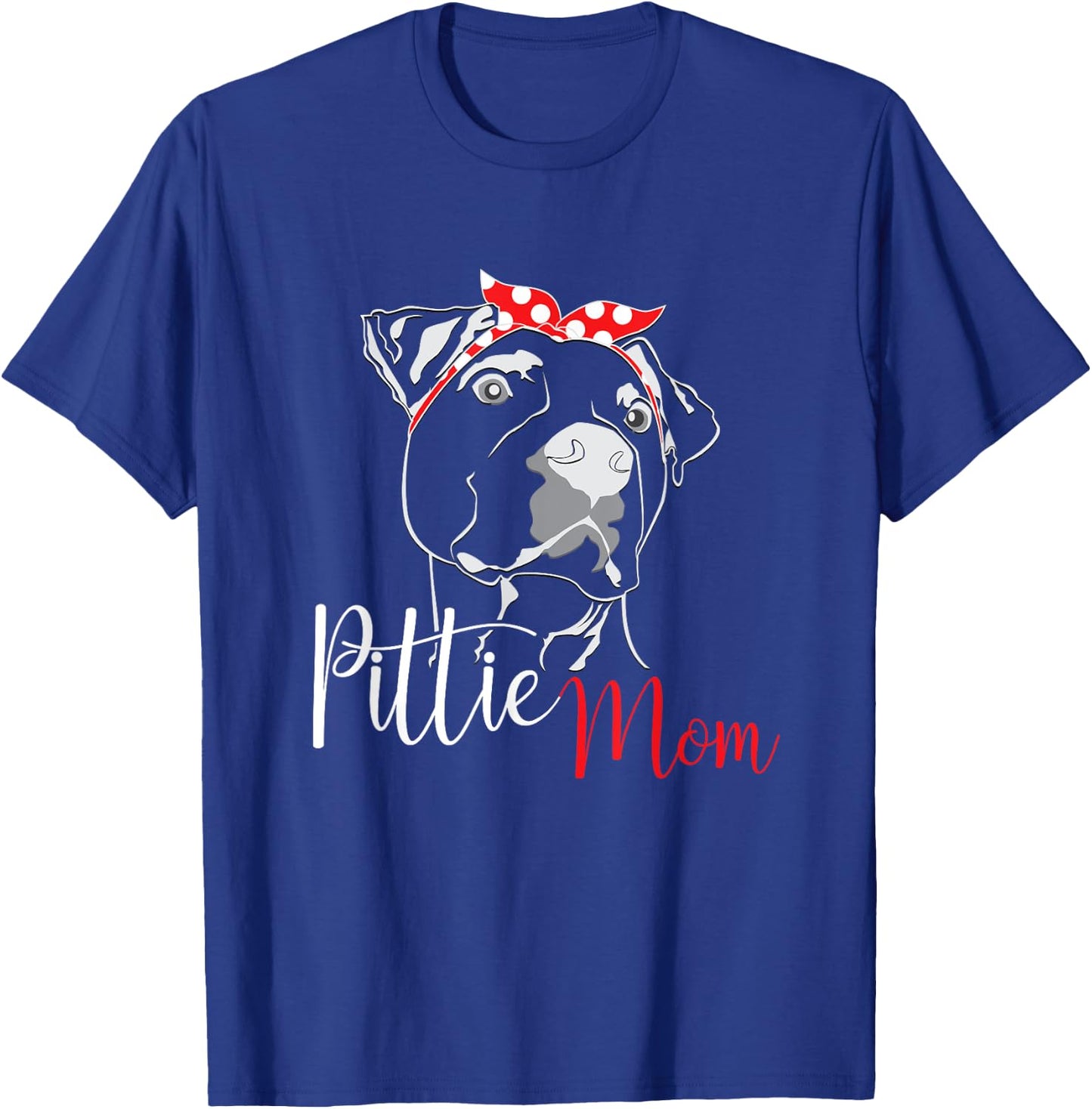 Pittie Mom American Pitbull Dog Lover Dogs Mother's Day Women Girls Kids T-Shirt - T-Shirt | Royal