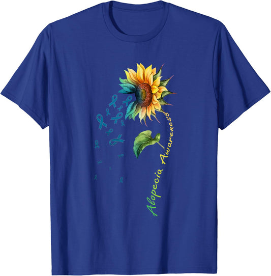 Alopecia Awareness Sunflower Shirt T-Shirt - T-Shirt | Royal