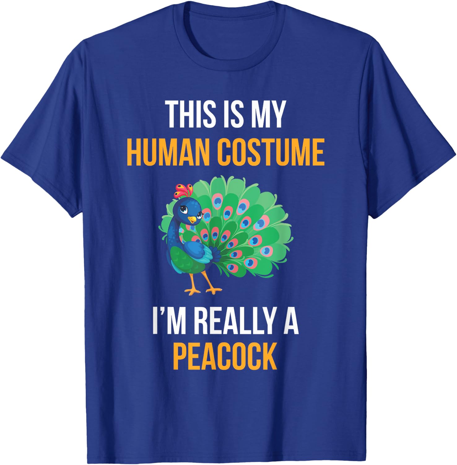 Funny Halloween Peacock Costume Shirt for Kids Women Men T-Shirt - T-Shirt | Royal