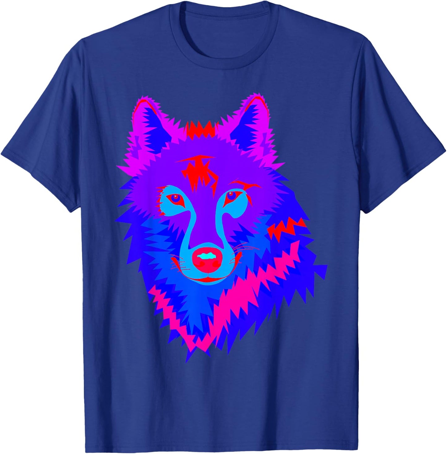 EDM Electronic Dance Music Techno Trippy Wolf Rave Shirt T-Shirt - T-Shirt | Royal