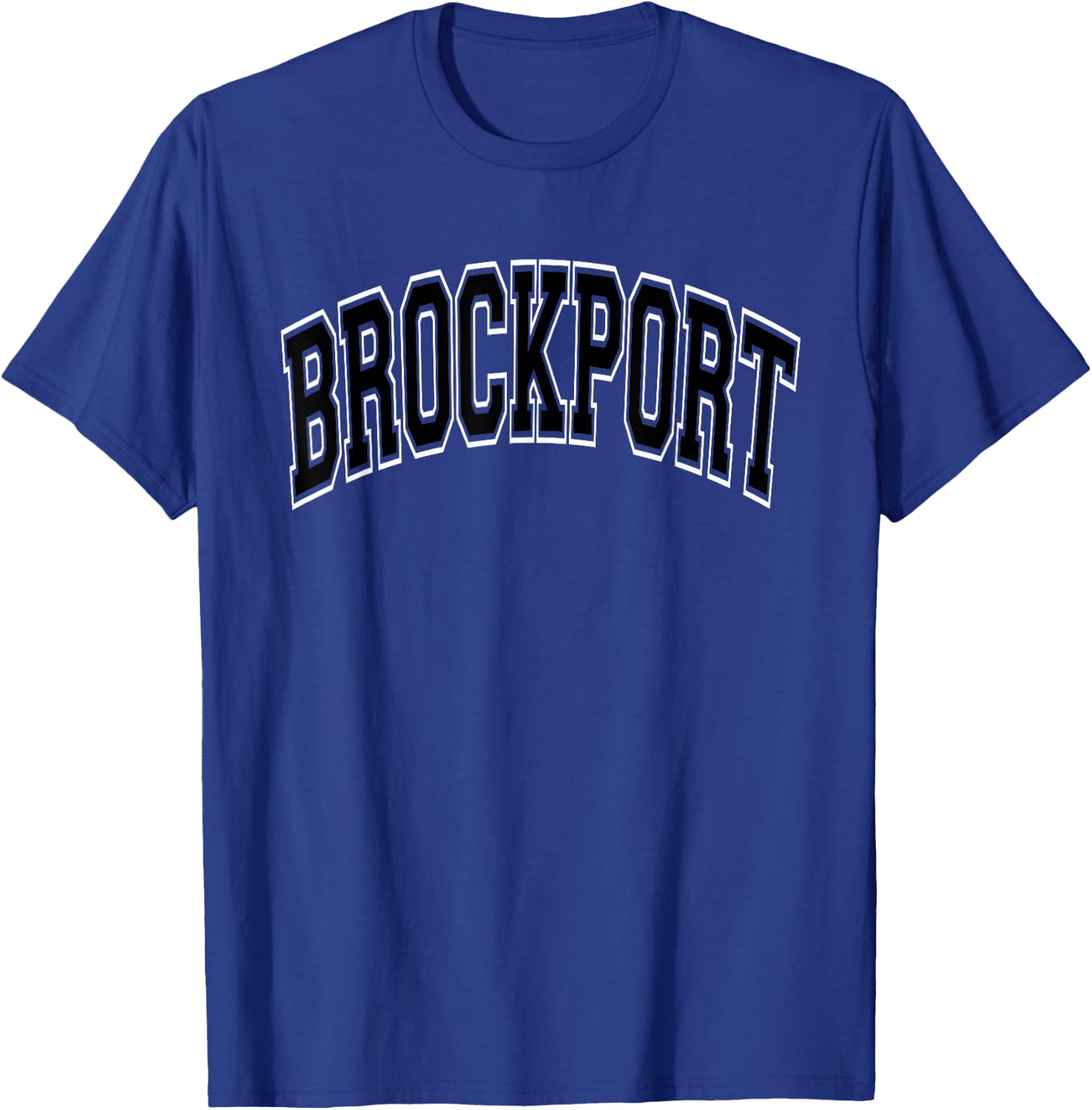 Brockport Arched Black Text T-Shirt - T-Shirt | Royal