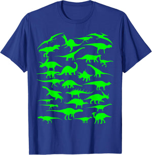 Funny Sheldon Nerdy Dinosaurs All Over Science Geek Gift T-Shirt - T-Shirt | Royal