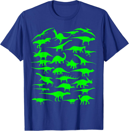 Funny Sheldon Nerdy Dinosaurs All Over Science Geek Gift T-Shirt - T-Shirt | Royal
