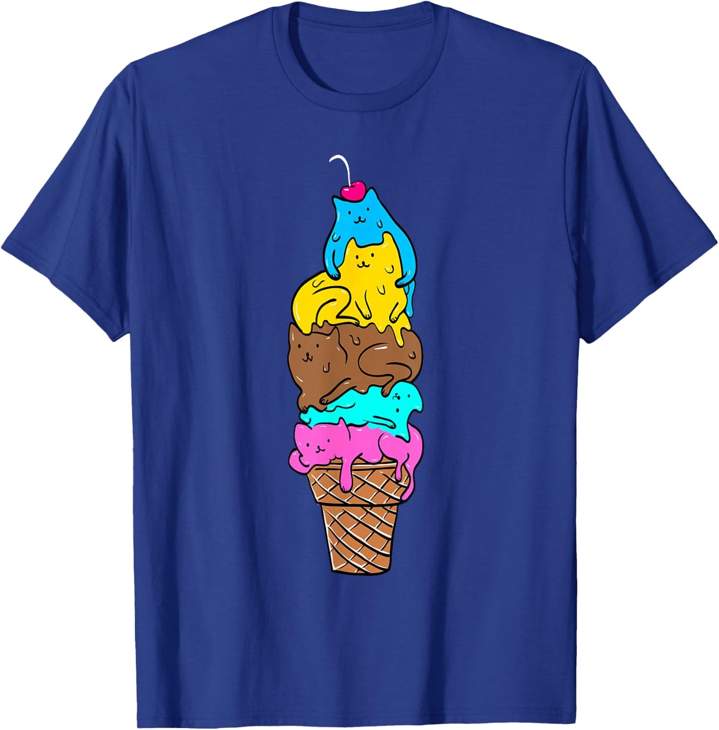 Cute Cat Ice Cream - Kitty Cat Dessert Shirt T-Shirt - T-Shirt | Royal