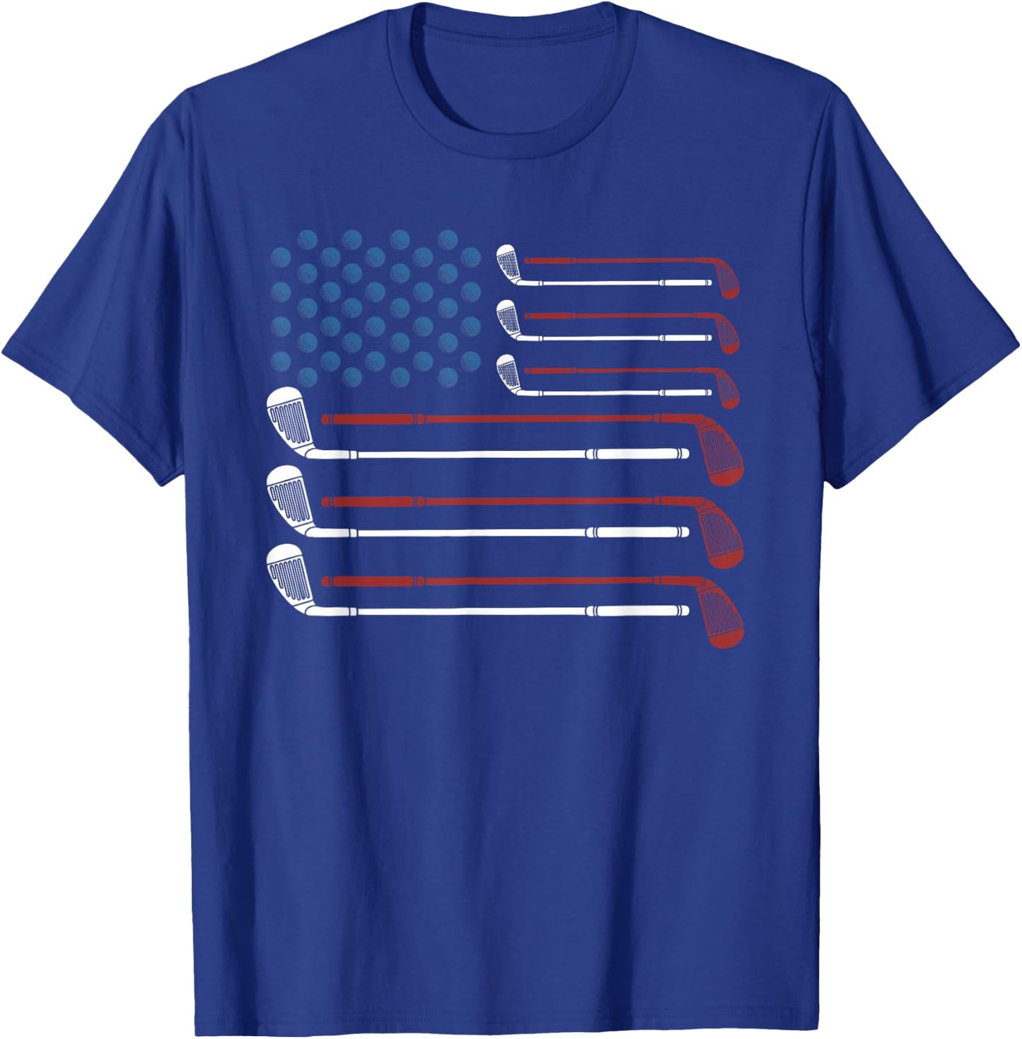 Amerikan Unabhngigkeitstag-Erinnerungspatriot Golf Clubs USA Flag Red White and Blue T-Shirt - T-Shirt | Royal