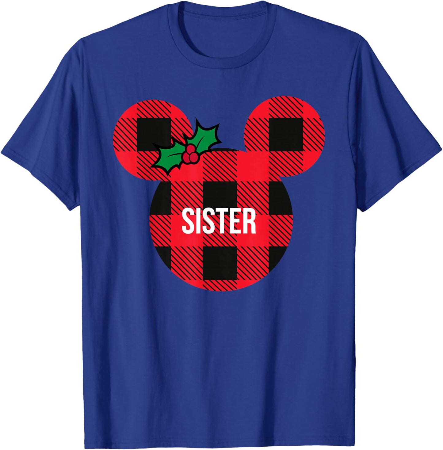 Disney Minnie Mouse Family Matching Holiday Plaid Sister T-Shirt - T-Shirt | Royal