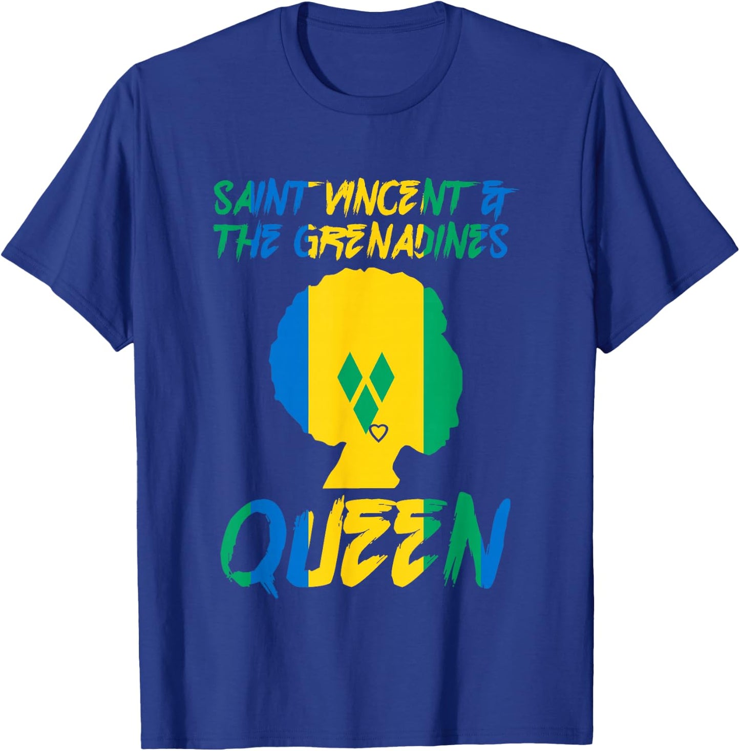 St Vincent & The Grenadines Queen Flag Afro Pride Proud T-Shirt - T-Shirt | Royal