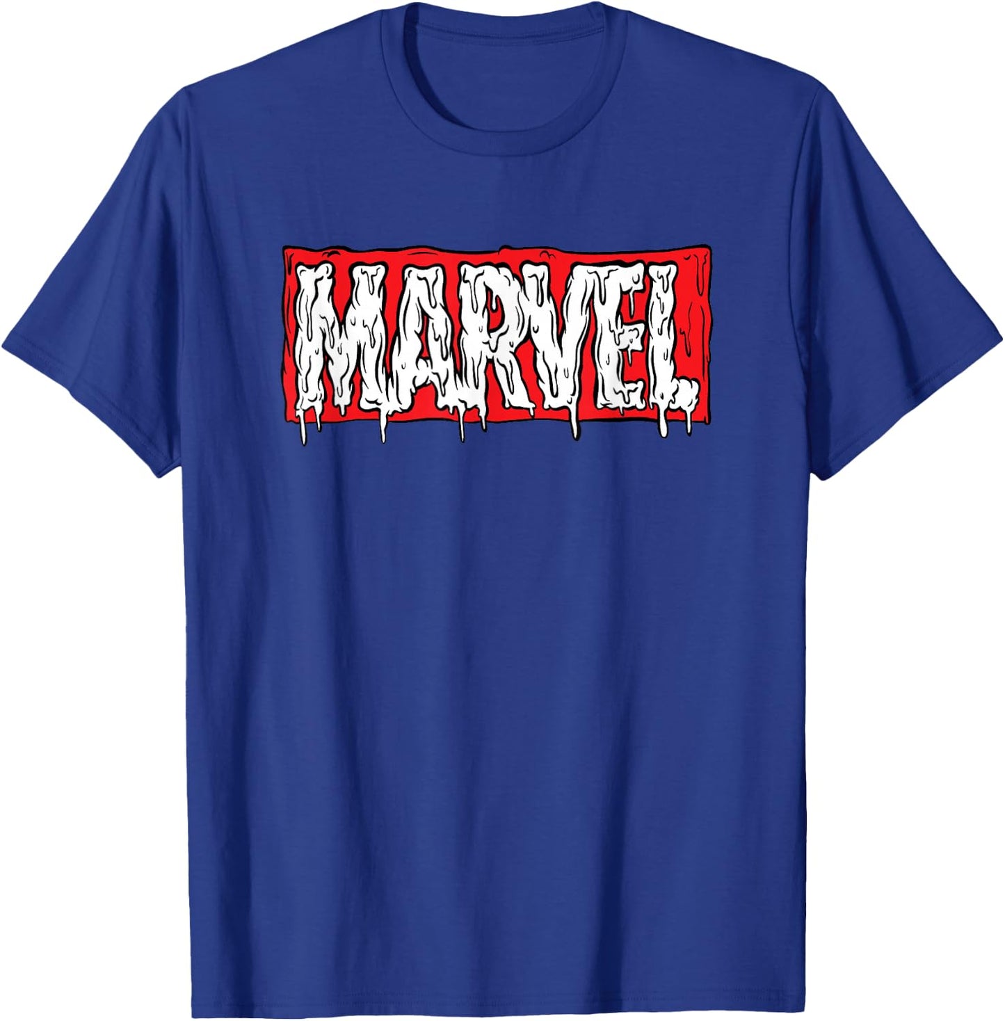 Marvel Logo Melting Paint Drip T-Shirt - T-Shirt | Royal