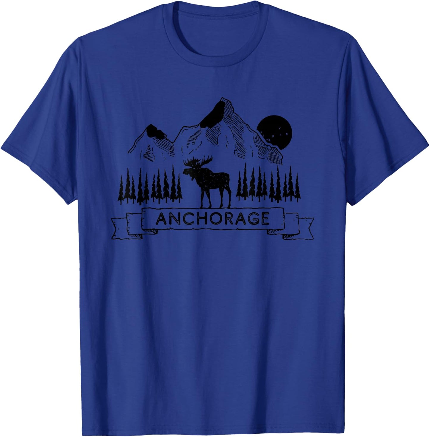 Anchorage Alaska Mountain Moose Gift | Cool Anchorage T-Shirt - T-Shirt | Royal