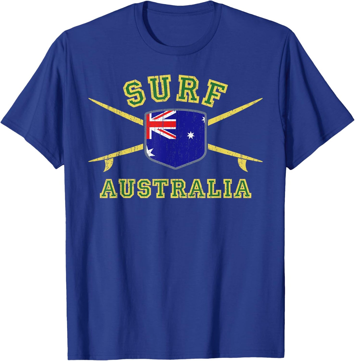 Surf Australia | Vintage Surfboards Aussie Flag Surfing T-Shirt - T-Shirt | Royal
