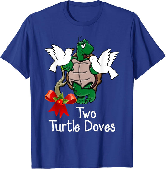 Funny Two Turtle Doves Twelve Days of Christmas T-Shirt - T-Shirt | Royal