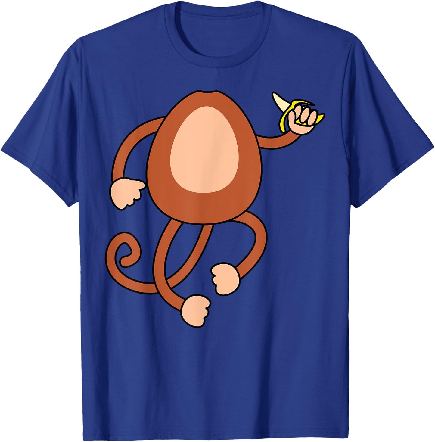 Monkey Holding Banana Costume Funny Easy Halloween Gift T-Shirt - T-Shirt | Royal