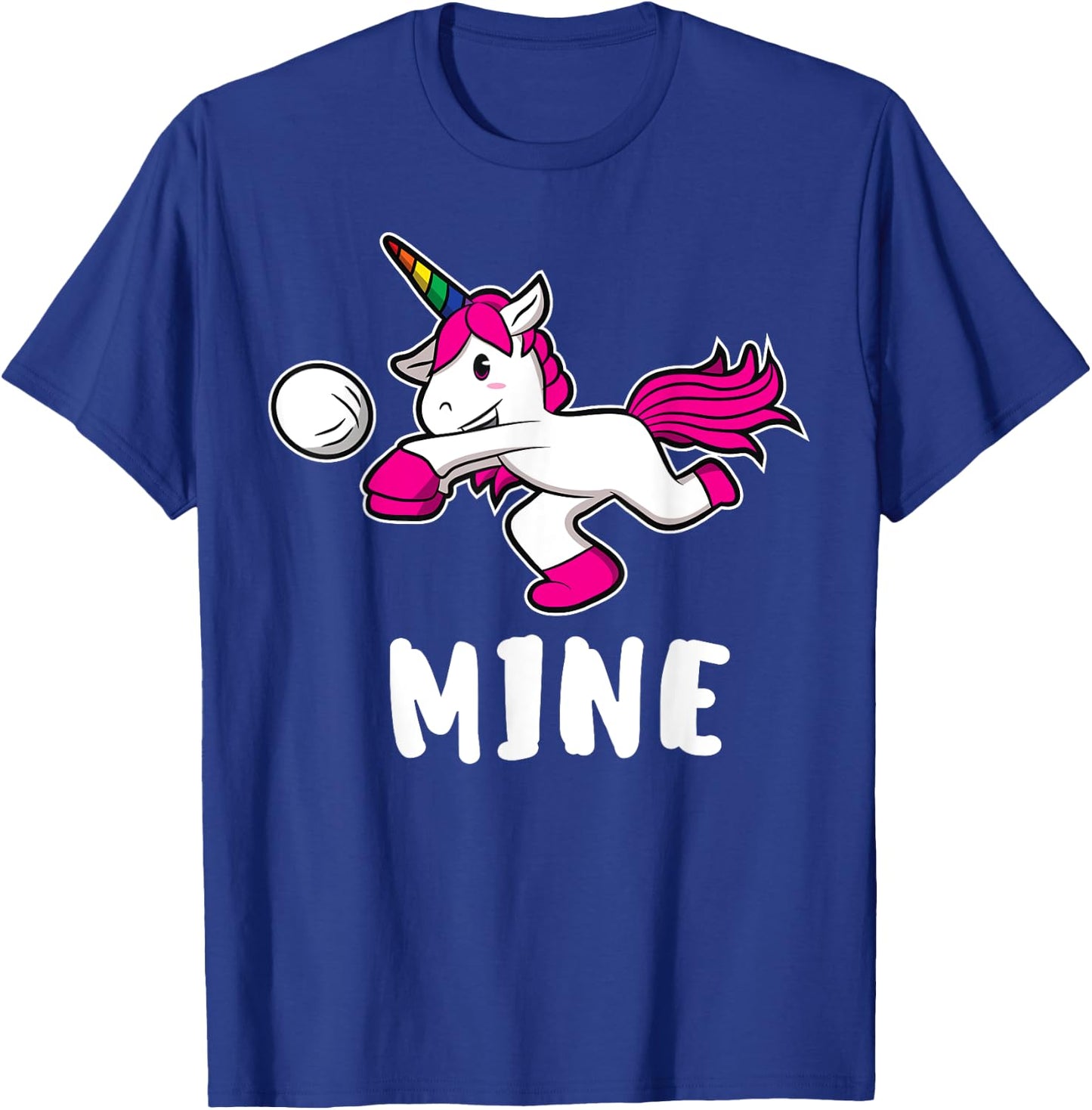 Funny Mine Volleyball Unicorn For Volleyball Girls T-Shirt - T-Shirt | Royal