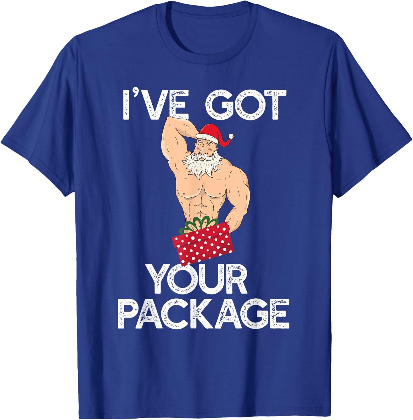 I'VE GOT YOUR PACKAGE Funny Sexy Santa Claus Funny Meme T-Shirt - T-Shirt | Royal