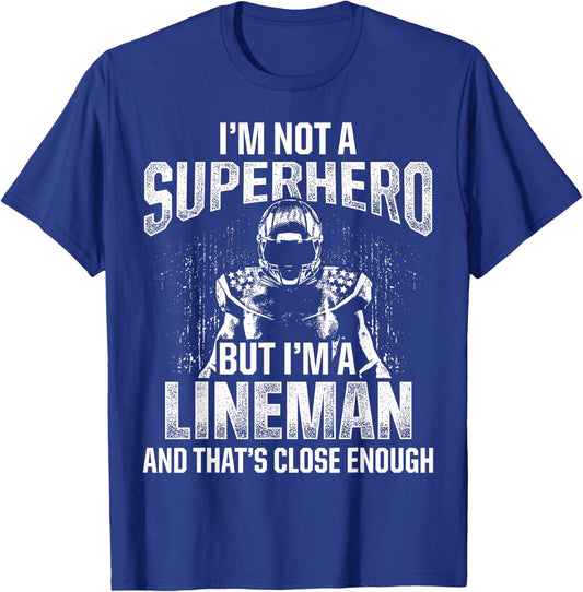 Football Lineman Hero Offensive Defensive Player T-Shirt - T-Shirt | Royal