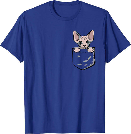 Adorable Little Sphynx Cat In The Pocket T-Shirt - T-Shirt | Royal