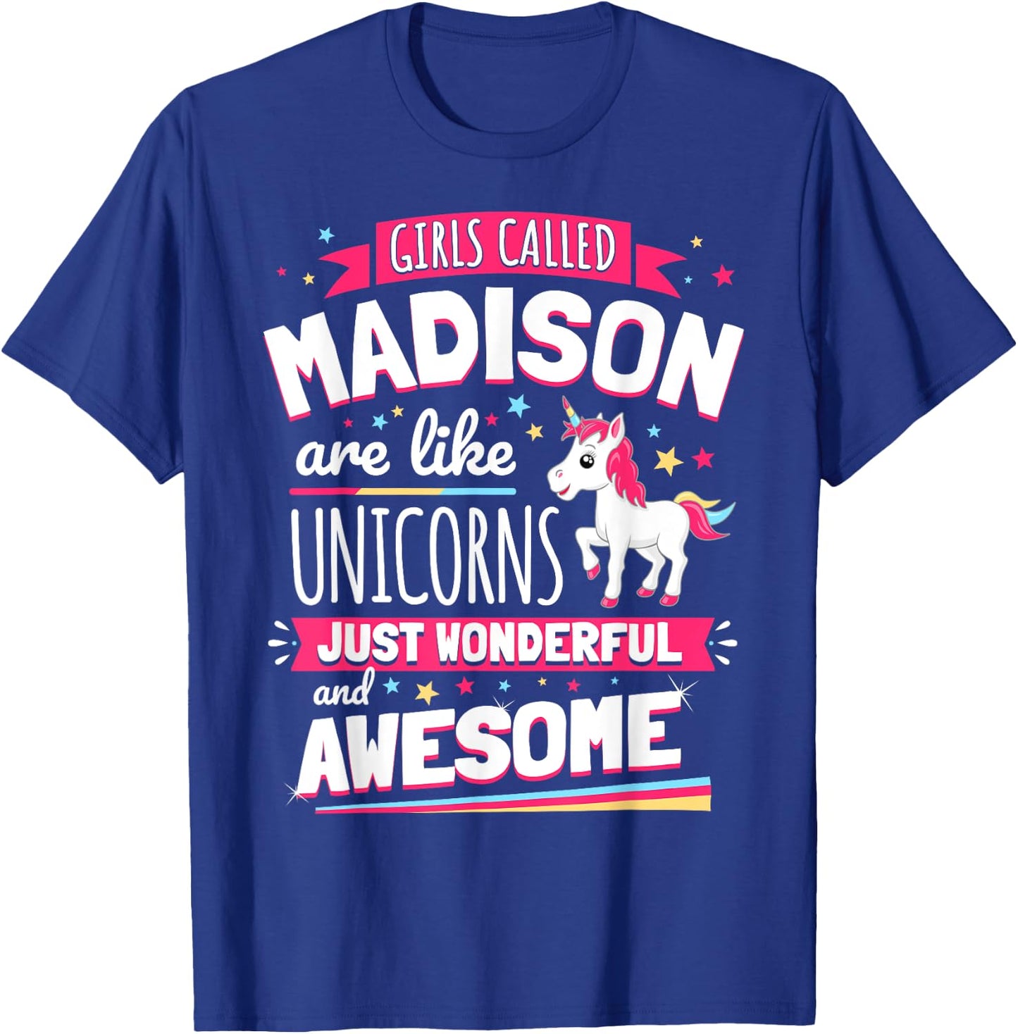 Madison Forename Prename First Given Name Unicorn T-Shirt - T-Shirt | Royal