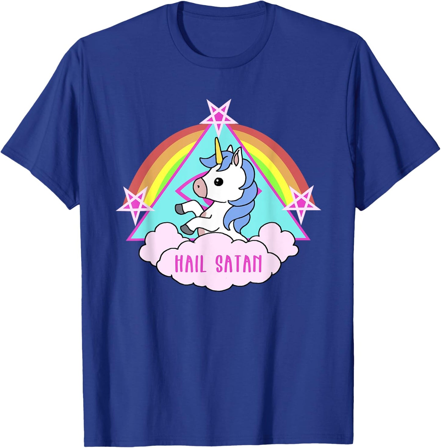 Hail Satan Funny Unicorn T-Shirt - T-Shirt | Royal