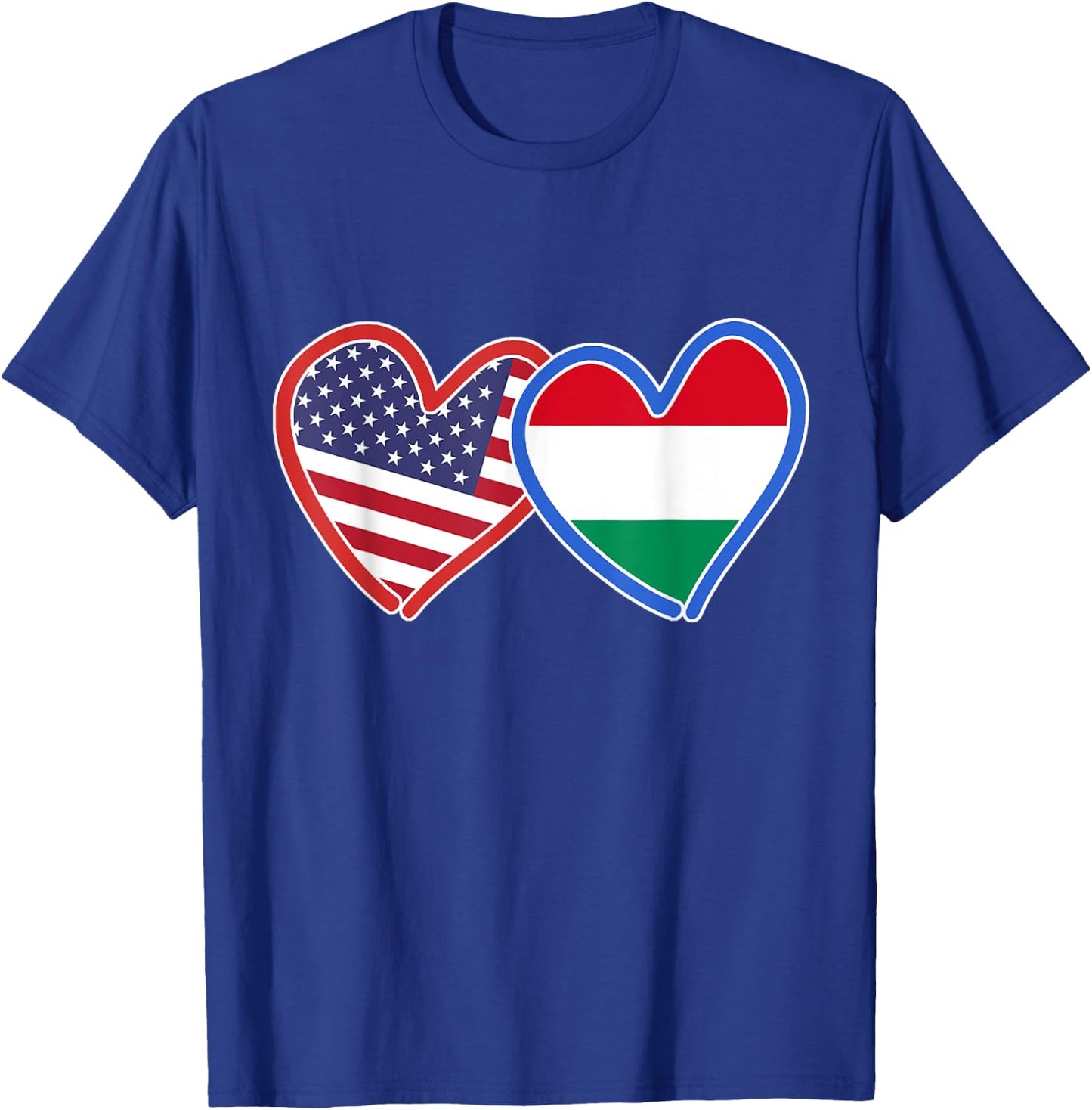 Hungarian American Hungary & America Flag T-Shirt - T-Shirt | Royal
