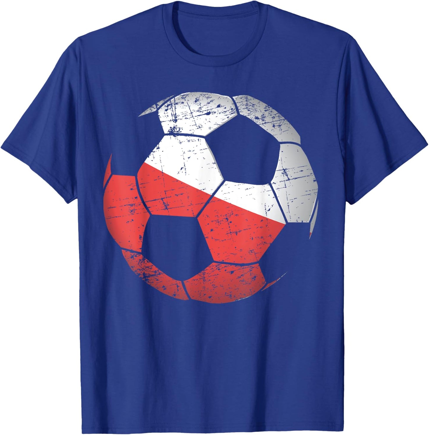 Poland Soccer Ball Flag Jersey Shirt - Polish Football Gift T-Shirt - T-Shirt | Royal
