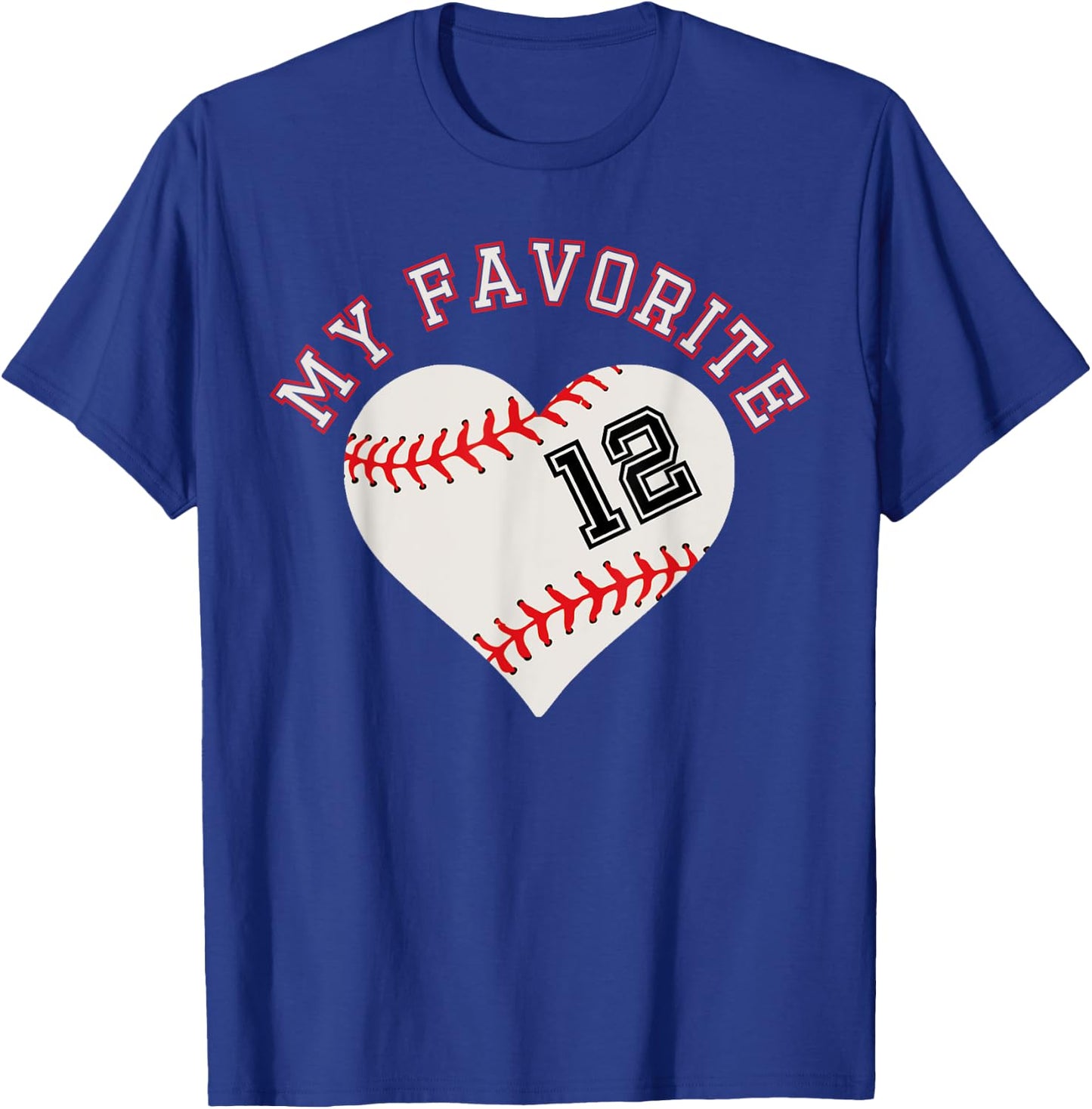Baseball Player 12 Jersey Outfit No #12 Sports Fan Gift T-Shirt - T-Shirt | Royal
