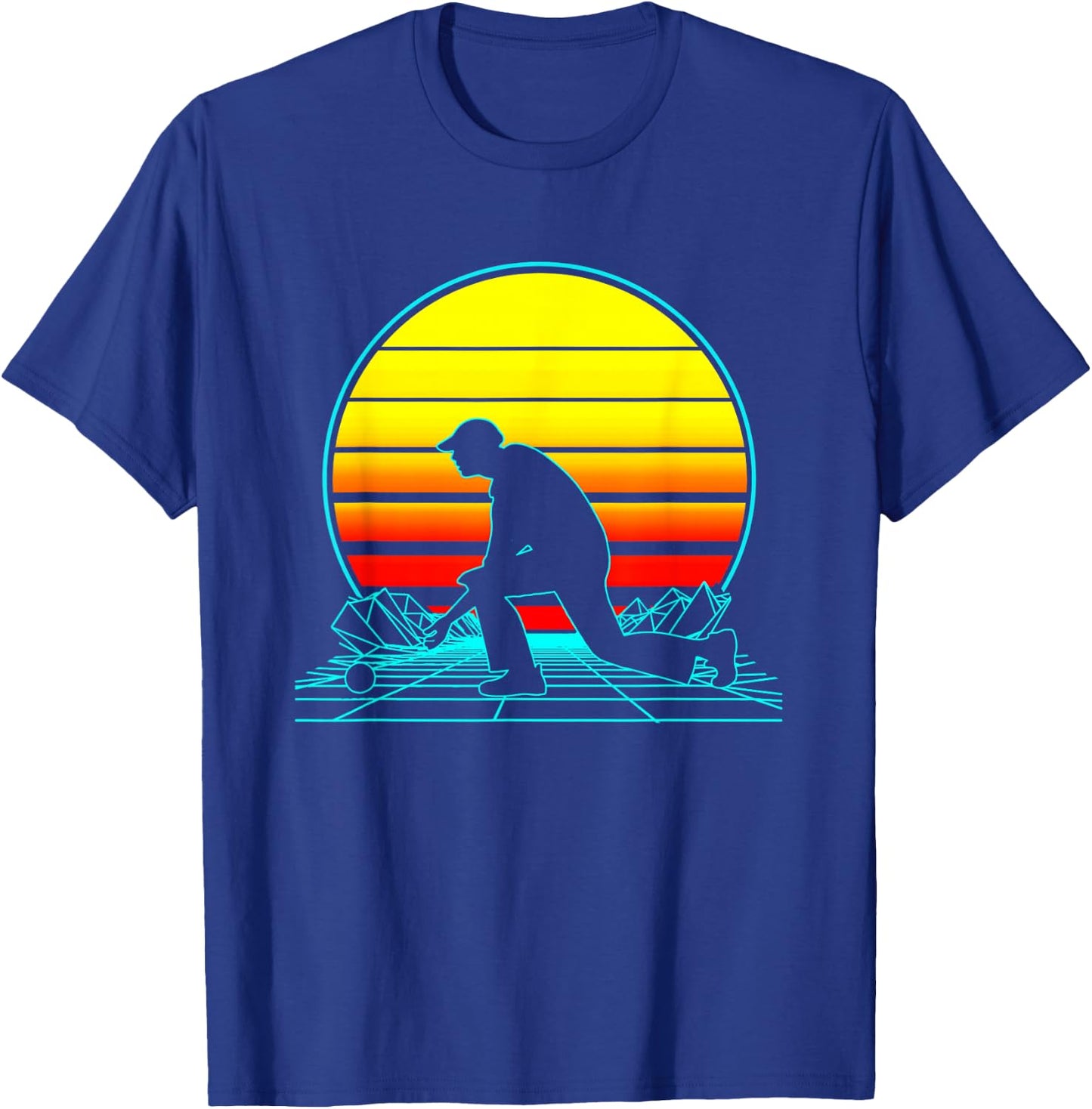 Retro Lawn Bowls Vaporwave T-Shirt - T-Shirt | Royal