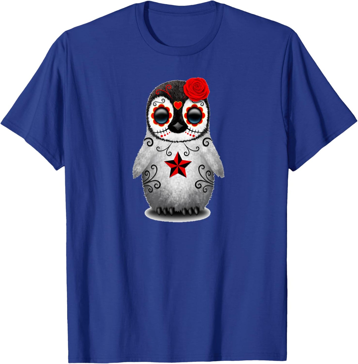Sugar Skull Penguin Day Of The Dead Halloween T-Shirt - T-Shirt | Royal