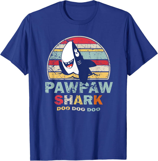Vintage Pawpaw Shark Shirt Fathers Day Gift Women T-Shirt - T-Shirt | Royal