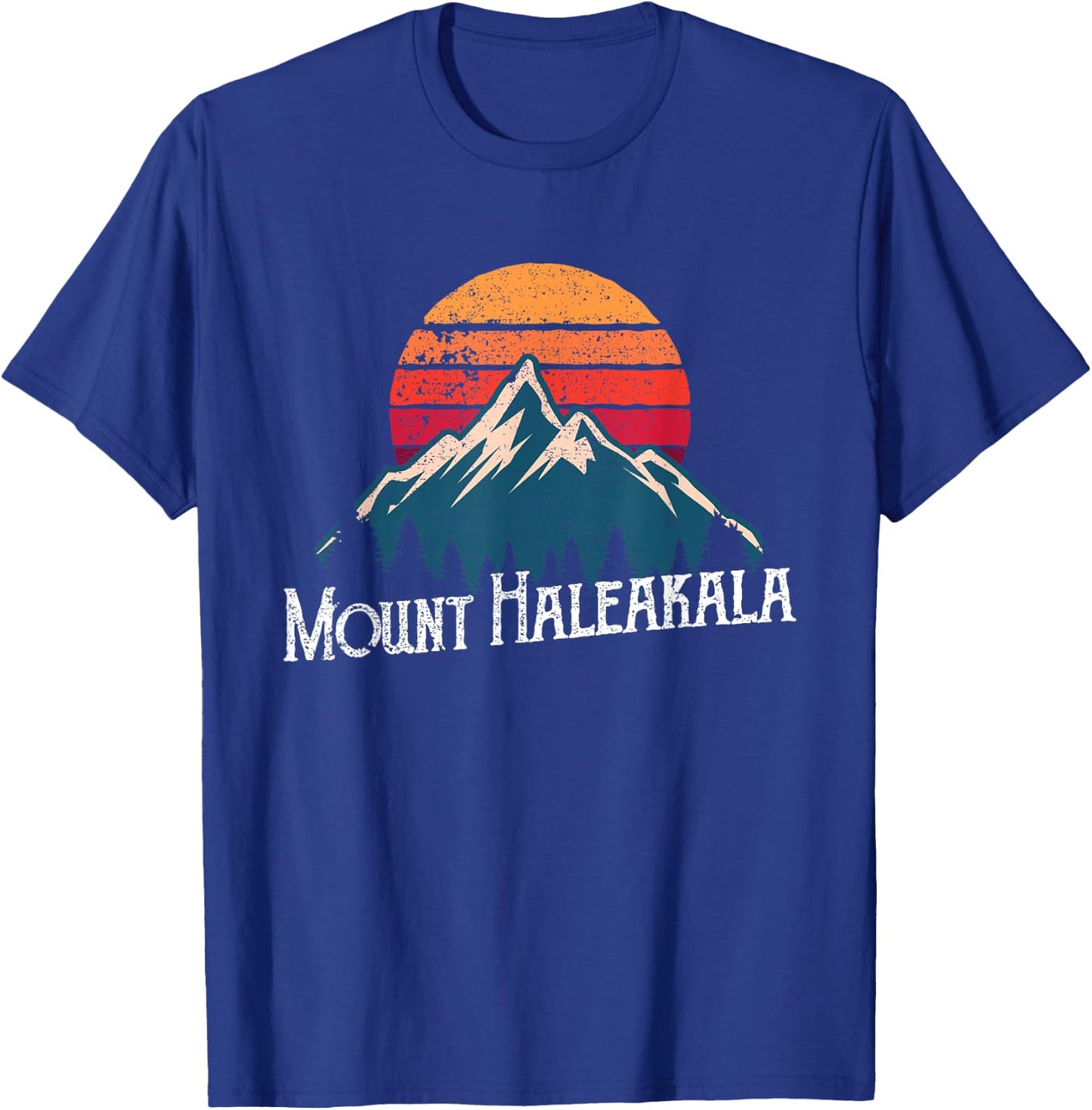 Hawaiian Mount Haleakala Volcano Mountain Retro T Shirt T-Shirt - T-Shirt | Royal