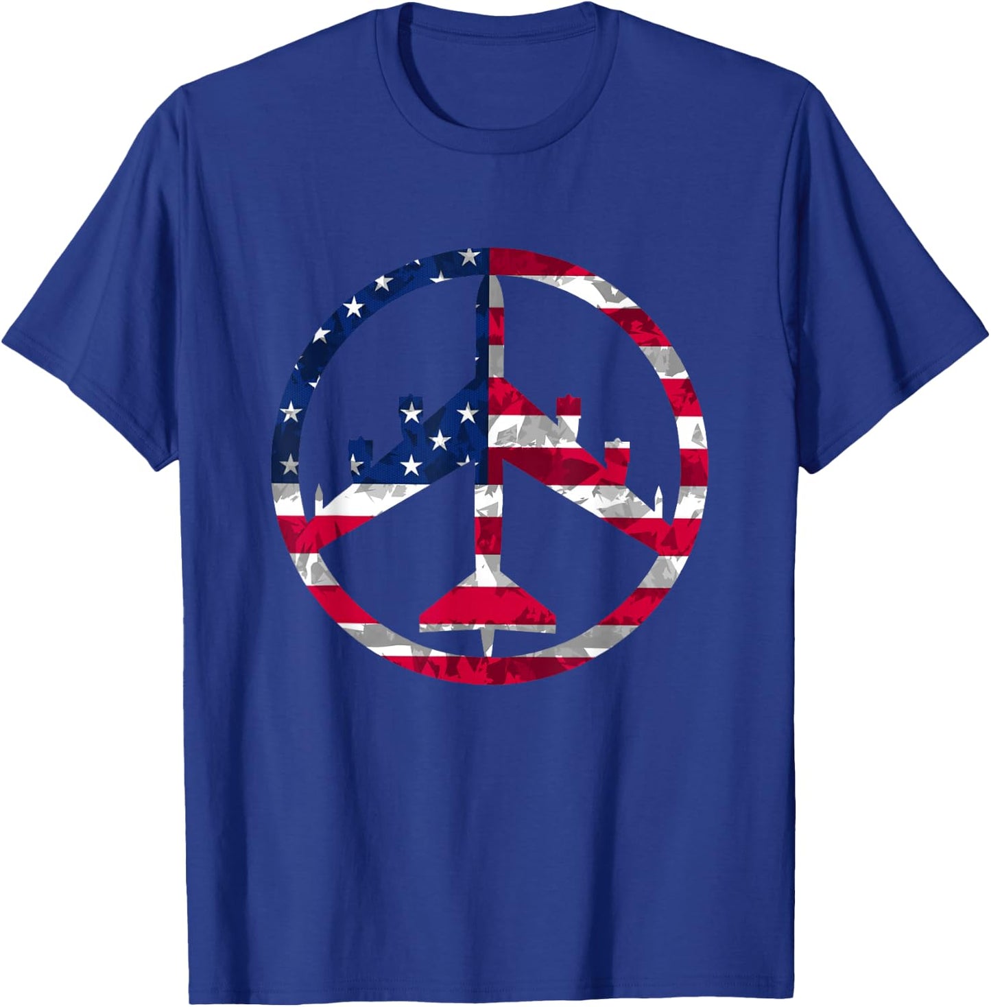 Peace Through Superior Firepower B-52 Bomber T shirt T-Shirt - T-Shirt | Royal