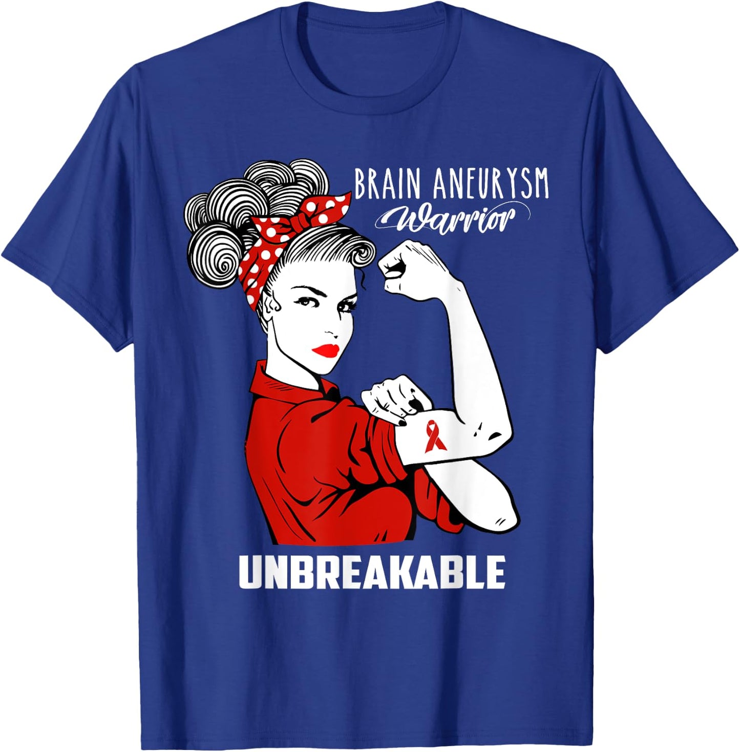 Brain Aneurysm Warrior Unbreakable Shirt Awareness Gift T-Shirt - T-Shirt | Royal