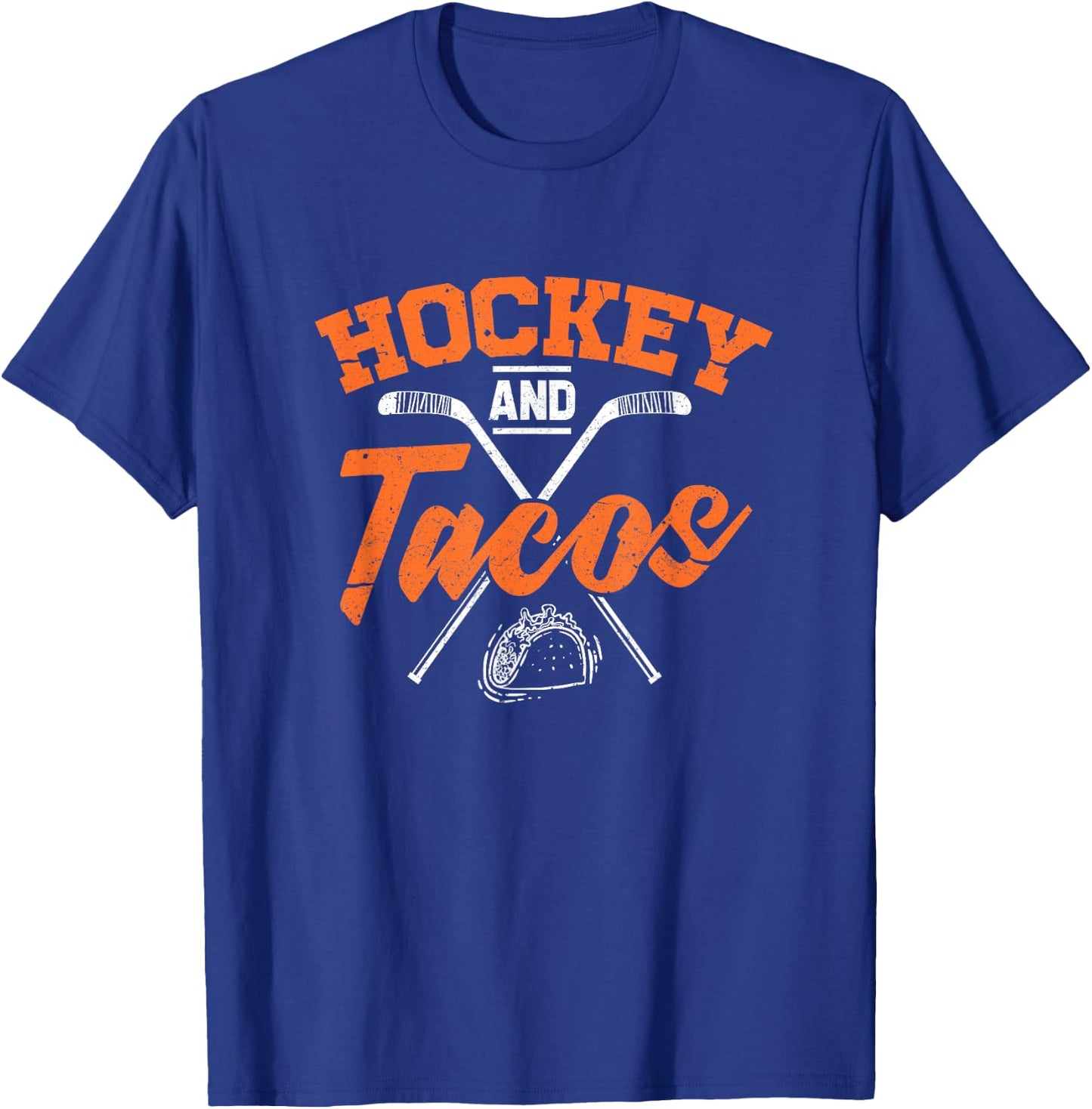 Hockey And Tacos Funny Ice Hockey Player Gift T-Shirt - T-Shirt | Royal